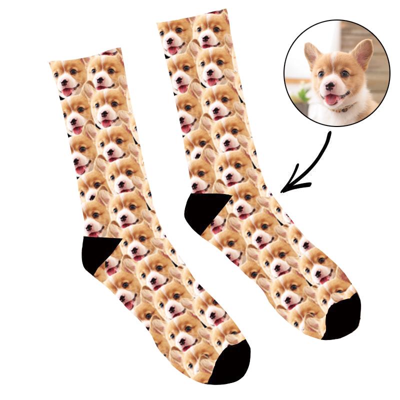 Custom Photo Socks Mash Dog Face