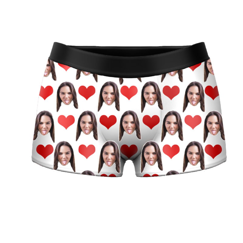 Custom Face Boxers - Heart Photo - Make Custom Gifts
