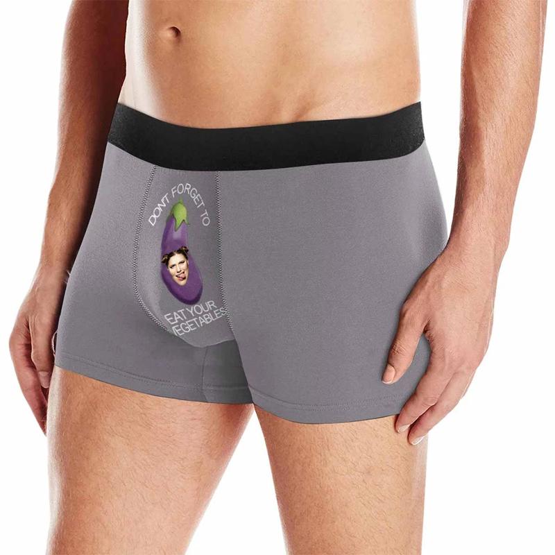 Custom Face Eggplant Men's Photo Boxer - Make Custom Gifts
