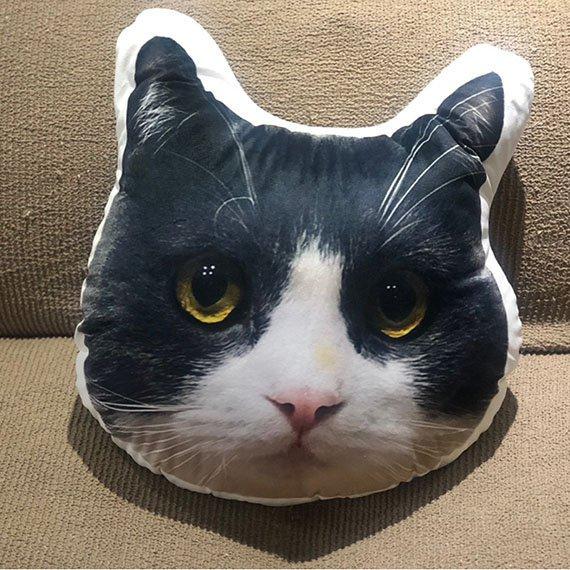 Custom fashion cat face pillow