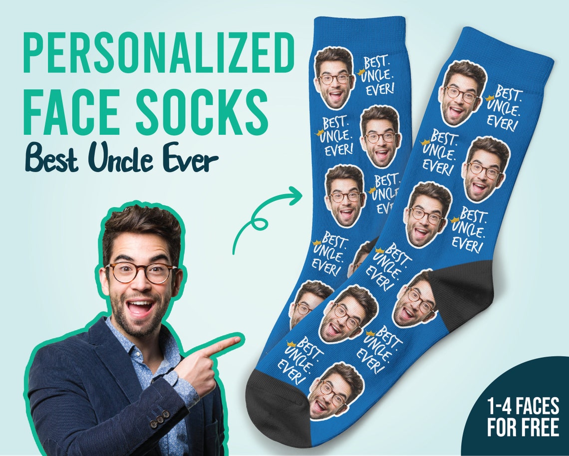 Best Uncle Ever Socks Personalized Uncle Face Socks