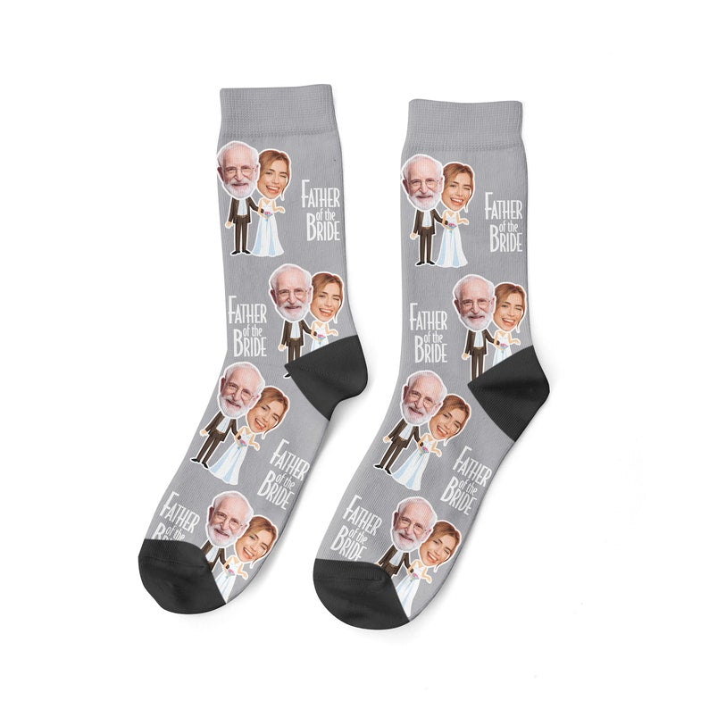 Custom Father Of Bride Socks Personalized Face Sock