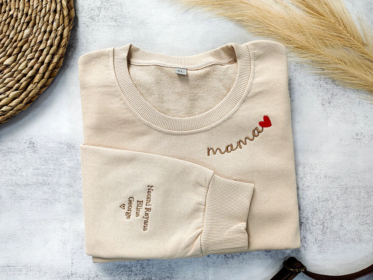 Personalized Mom Hoodie - Embroidered with Children's Names - Birthday Outfit