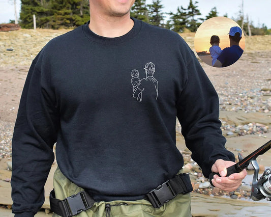 Custom Photo Shirt Personalised Embroidered Hoodie for Dad