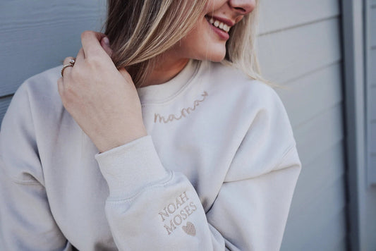 Gemma Crewneck Sweatshirt - Trendy Embroidered Mama Pullover - Perfect Mom Gift