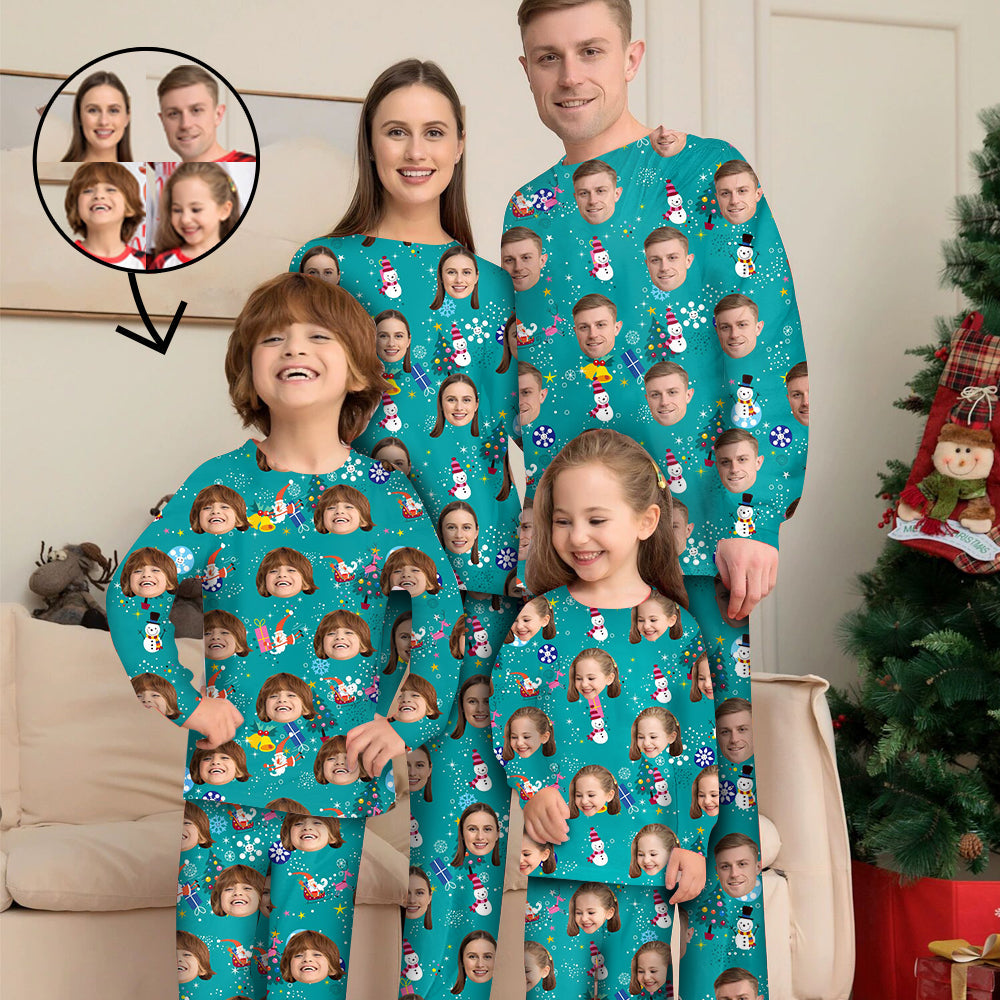 Custom Photo Pajamas Family Matching Set Christmas Matching Sleepwear Personalized Pajamas Happy Holiday