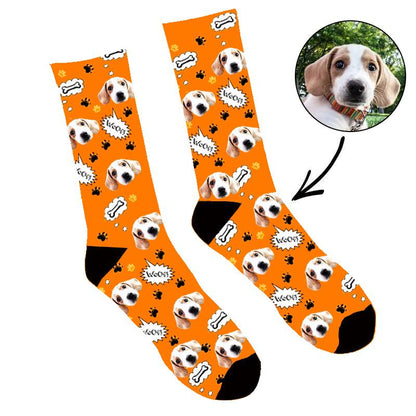 Custom Face Socks Your Dog Woof Socks