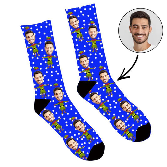 Custom Face Socks Elf Photo Socks - Make Custom Gifts