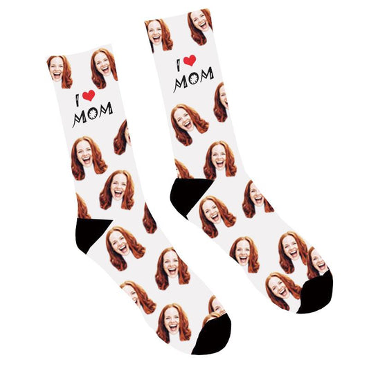 Custom Photo Socks I Love Mom