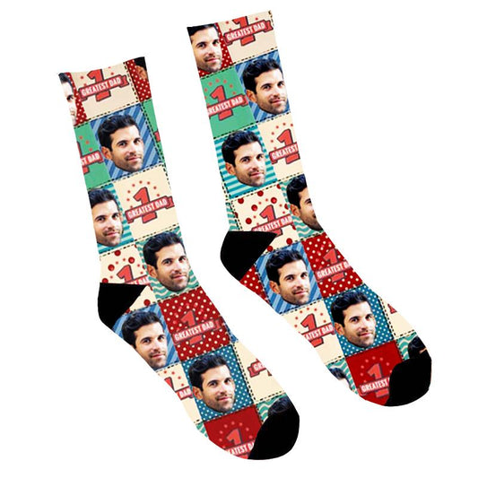 Custom Photo Socks Greatest Dad