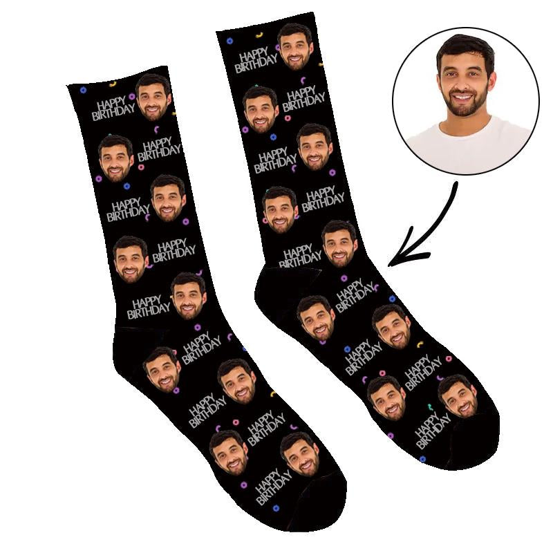 Custom Face Socks Happy Birthday Socks - Make Custom Gifts