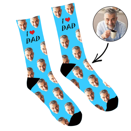 Custom Photo Socks I Love Dad