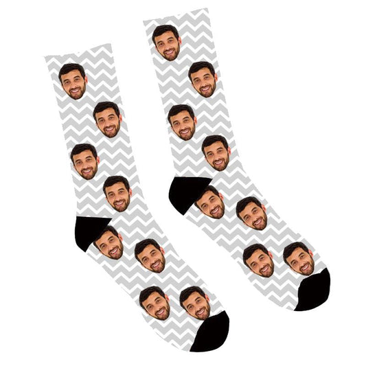 Custom Face Socks Zig Zag Socks