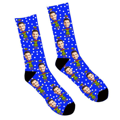 Custom Face Socks Elf Photo Socks - Make Custom Gifts