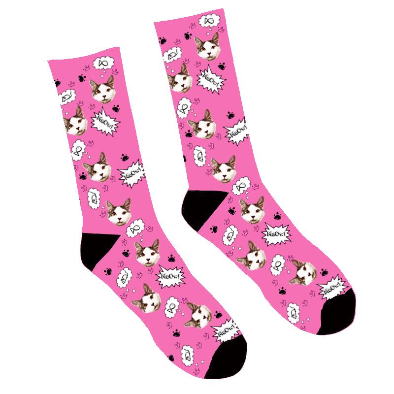 Custom Face Socks Your Cat Meow Socks