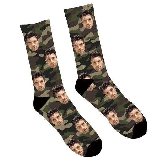 Custom Face Socks Camo Photo Socks - Make Custom Gifts