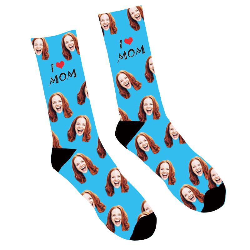 Custom Photo Socks I Love Mom