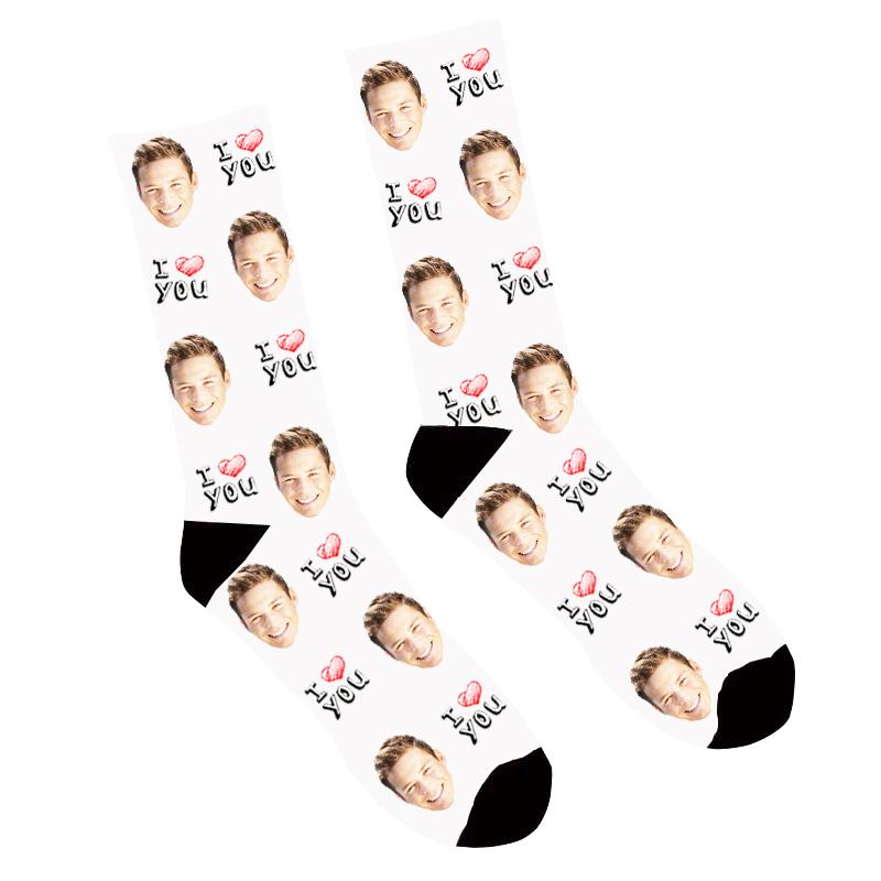 Custom Face Socks I Love You - Make Custom Gifts