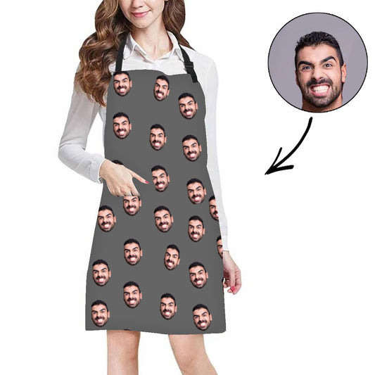 Custom Photo Apron Grey Face Apron