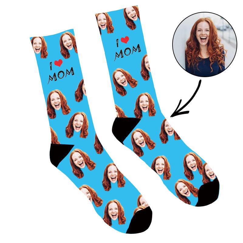 Custom Photo Socks I Love Mom