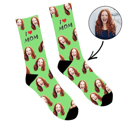 Custom Photo Socks I Love Mom