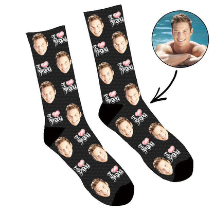 Custom Face Socks I Love You - Make Custom Gifts