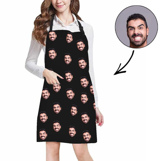 Custom Photo Apron Face Apron Black