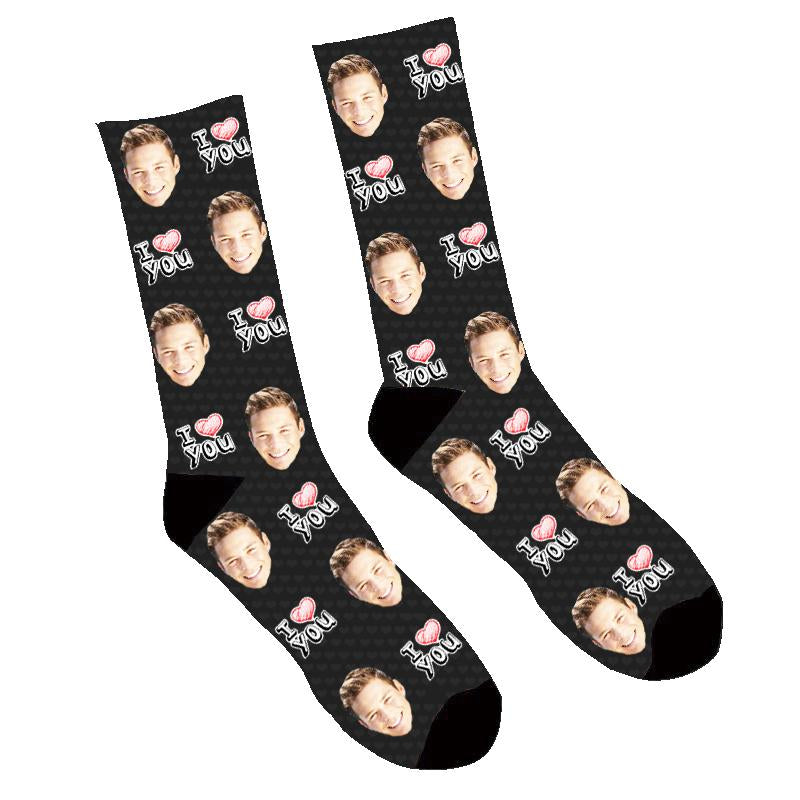 Custom Face Socks I Love You - Make Custom Gifts