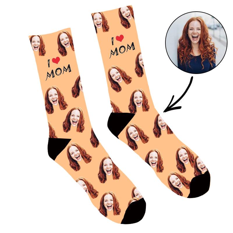 Custom Photo Socks I Love Mom