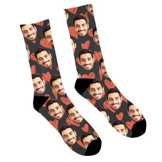 Custom Photo Socks Heart Boyfriend