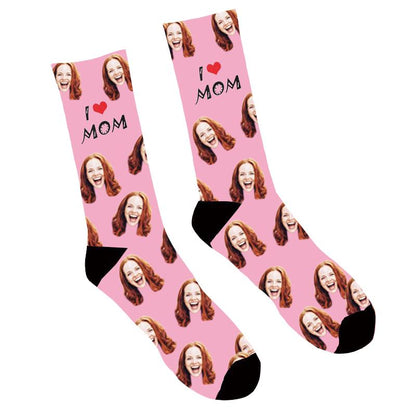 Custom Photo Socks I Love Mom