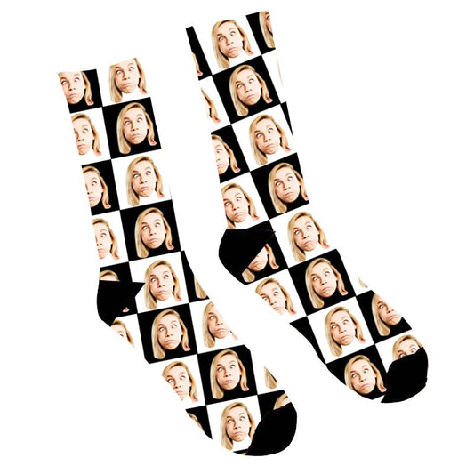 Custom Photo Socks Black And White