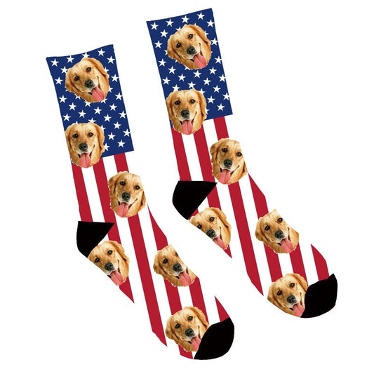 Custom Photo Socks American Flag