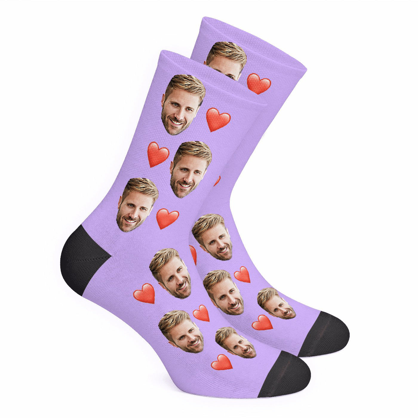 Custom Heart Face Socks Photo Socks