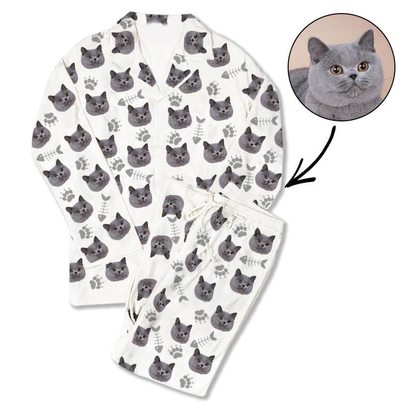 Custom Photo Pajamas Cat Footprint