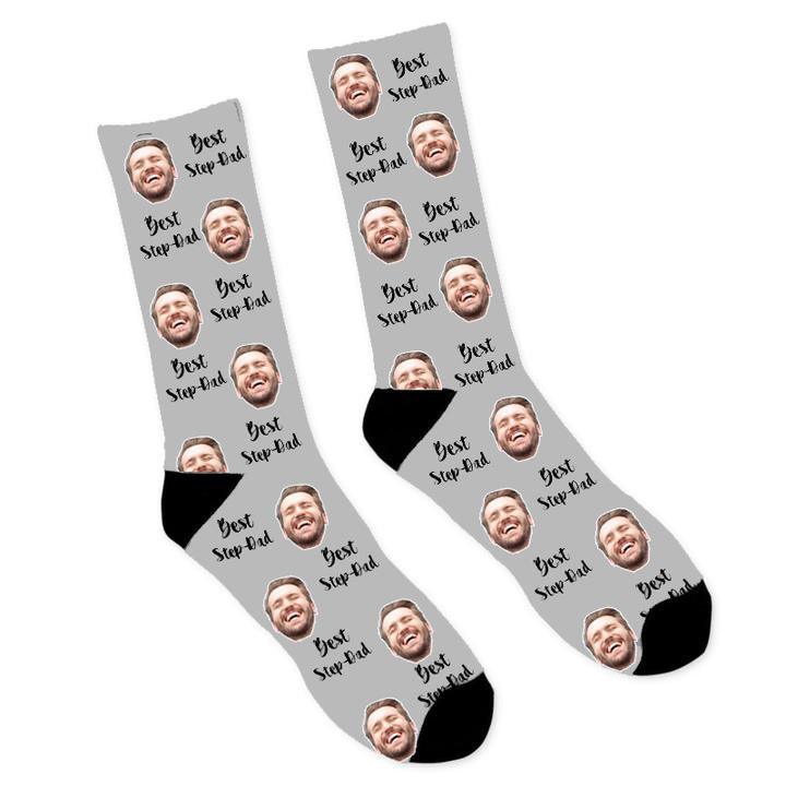 Custom Face Socks Step Dad Photo Socks