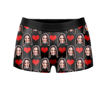 Custom Face Boxers - Heart Photo - Make Custom Gifts