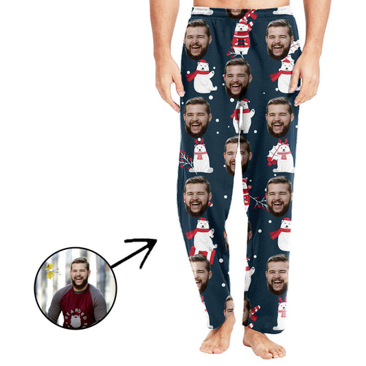 Custom Photo Pajamas Pants For Men Lovely Bear