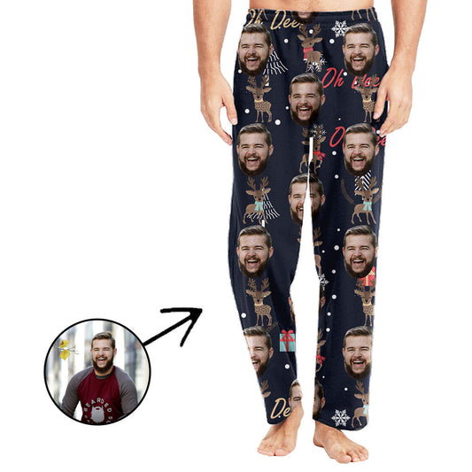 Custom Photo Pajamas Pants For Men Oh Lovely Deer