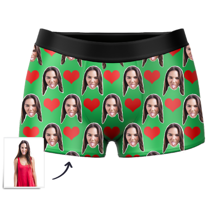 Custom Face Boxers - Heart Photo - Make Custom Gifts