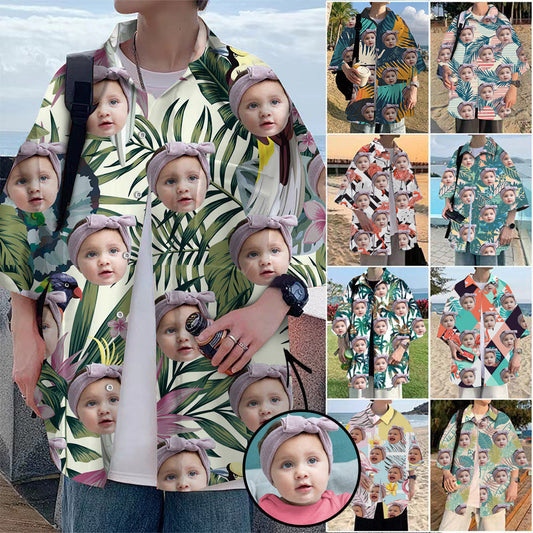 Custom Photo Hawaiian Shirt Tropical Vegetation All Over Print