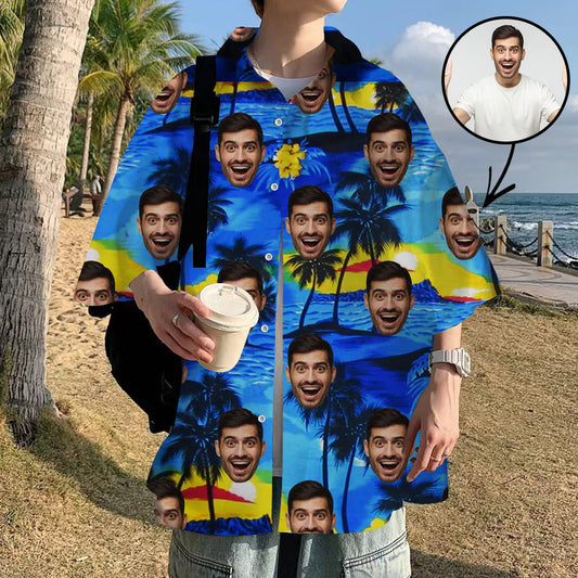 Custom Hawaiian Shirts with Face Hawaiian Shirts Tropical Aloha Shirt Mountains