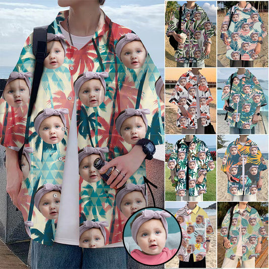 Custom Photo Hawaiian Shirt Tropical Vegetation All Over Print