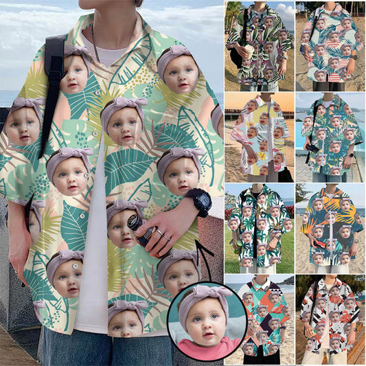 Custom Photo Hawaiian Shirt Tropical Vegetation All Over Print