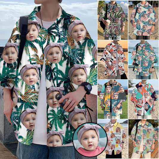 Custom Photo Hawaiian Shirt Tropical Vegetation All Over Print