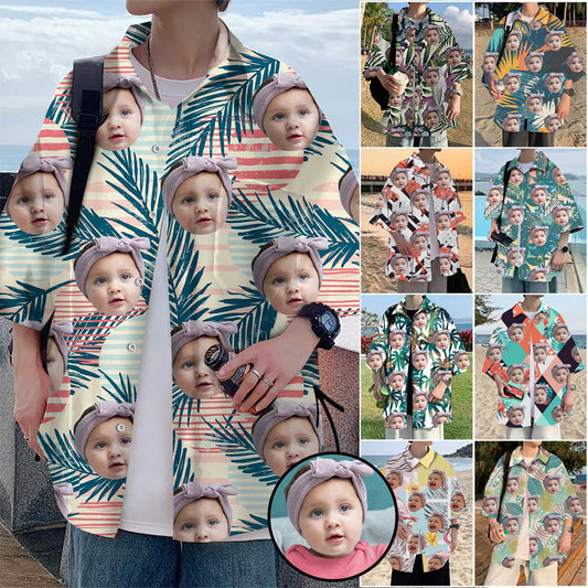 Custom Photo Hawaiian Shirt Tropical Vegetation All Over Print