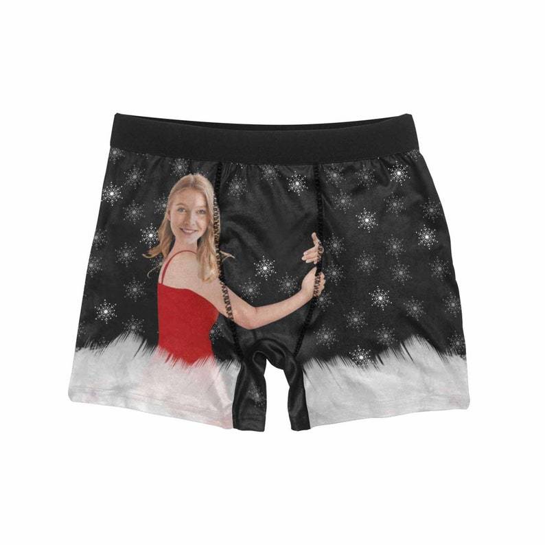 Custom Marry Christmas Men's Boxer with Face Person