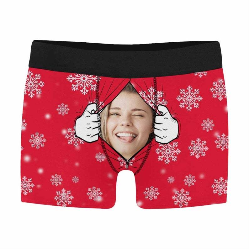 Funny Photo Underwear Personalized Snowflake Men Boxer