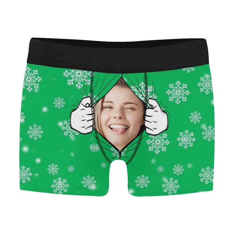 Funny Photo Underwear Personalized Snowflake Men Boxer