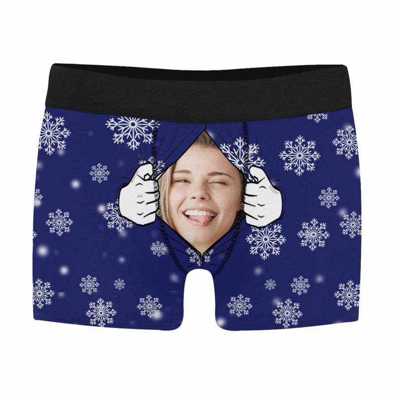 Funny Photo Underwear Personalized Snowflake Men Boxer